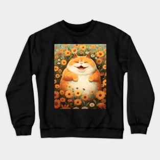 Feline Garden Delight: Cats Amongst a Bouquet of Blooms - Bub Crewneck Sweatshirt